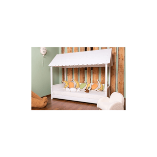 CHILDHOME Cama Infantil Montessoriana 90x200 Branca, design moderno e seguro para o quarto das crianças, promovendo autonomia e conforto.