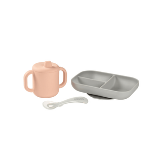 BEABA Conjunto Aprendizagem Silicone Rosa - Twisted Media