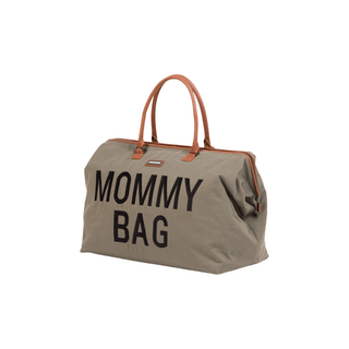 CHILDHOME Bolsa Mommy Bag Canvas Cáqui, bolsa prática e elegante para mamães, com design espaçoso e funcional para o dia a dia.