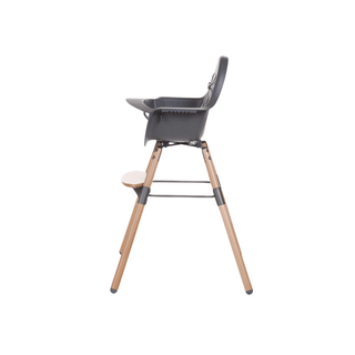 Cadeira Alta Evolu 2 Naturel Antracite Childhome, ideal para bebês, combinando conforto e estilo no momento das refeições.