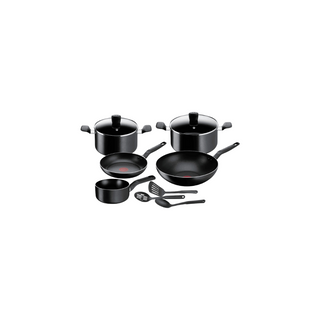 Conjunto de Cozinha TEFAL Simply Chef 10 Peças Preto, perfeito para preparar refeições com estilo e eficiência.