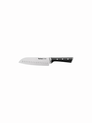 Faca Santoku TEFAL Ice Force 18CM com lâmina de aço inoxidável de alta qualidade e design ergonômico, ideal para cortes precisos de peixes, legumes e carnes.