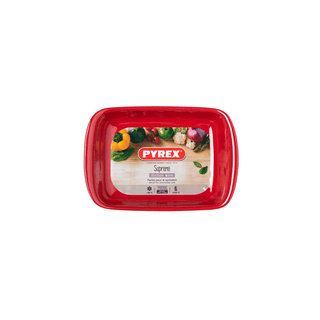 PYREX Travessa De Vidro Retangular 33x23 4.1lt Vermelho - Twisted Media