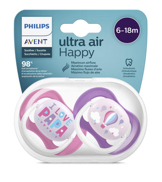 AVENT Chupeta Ultra Air Happy Ortodôntica 6-18M Menina - Twisted Media