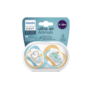 AVENT Chupeta Ultra Air Ortodôntica 6-18M Menino - Twisted Media