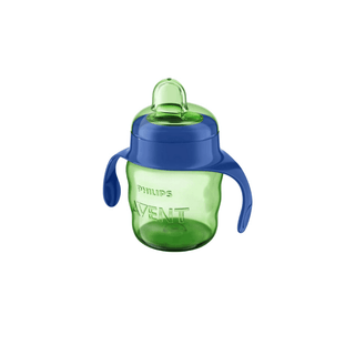 Copo Avent Clássico 200ml com bico de silicone, ideal para bebês a partir de 6 meses.