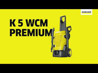 Vídeo demonstrando a Kärcher K5WCM - Lavadora de Alta Pressão com desempenho superior, ajuste fácil de pressão e sistema Quick Connect, ideal para limpeza doméstica