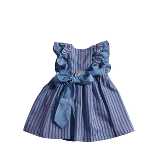 PUKATUKA Vestido Azul Infantil 100% Algodão - Twisted Media